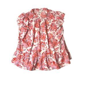 Hailey & Co‎ Women’s Flowy Top Blouse Vibrant Floral Pink Ruffles 2X